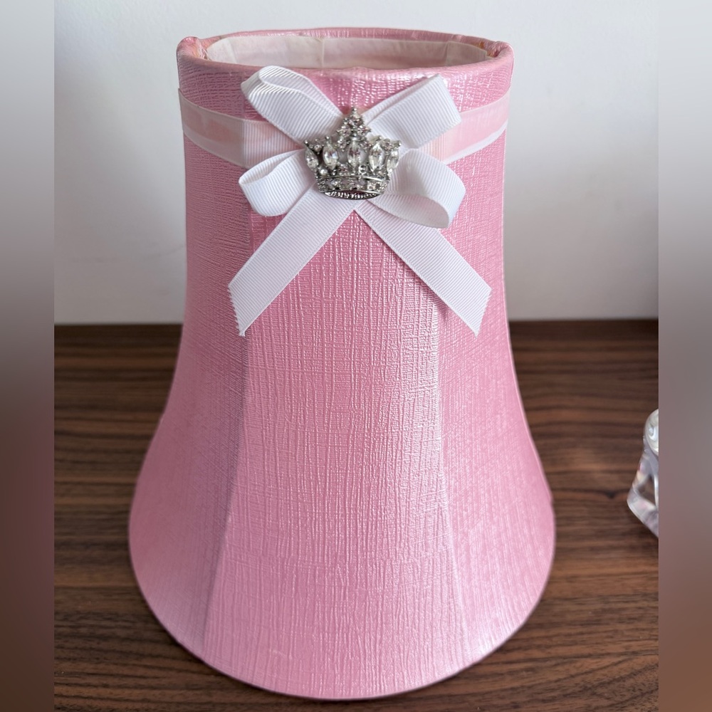 Pink Crown Embellished Lampshade